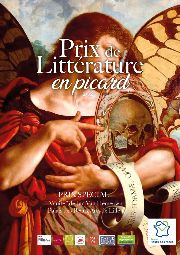 Flyer Prix de littérature 2025 Visuel du prix de littérature en picard 2025